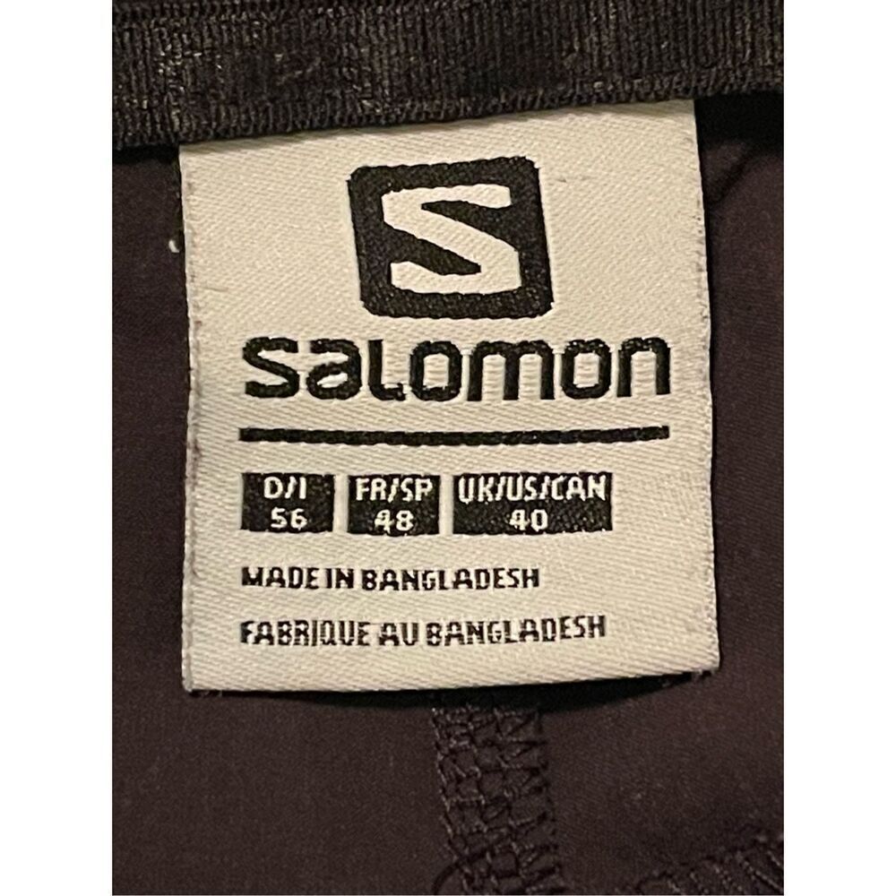 Salomon Mens Black For Advanced Skin Dry Warm Softshell Ski Pants Size 40 - Picture 7 of 16